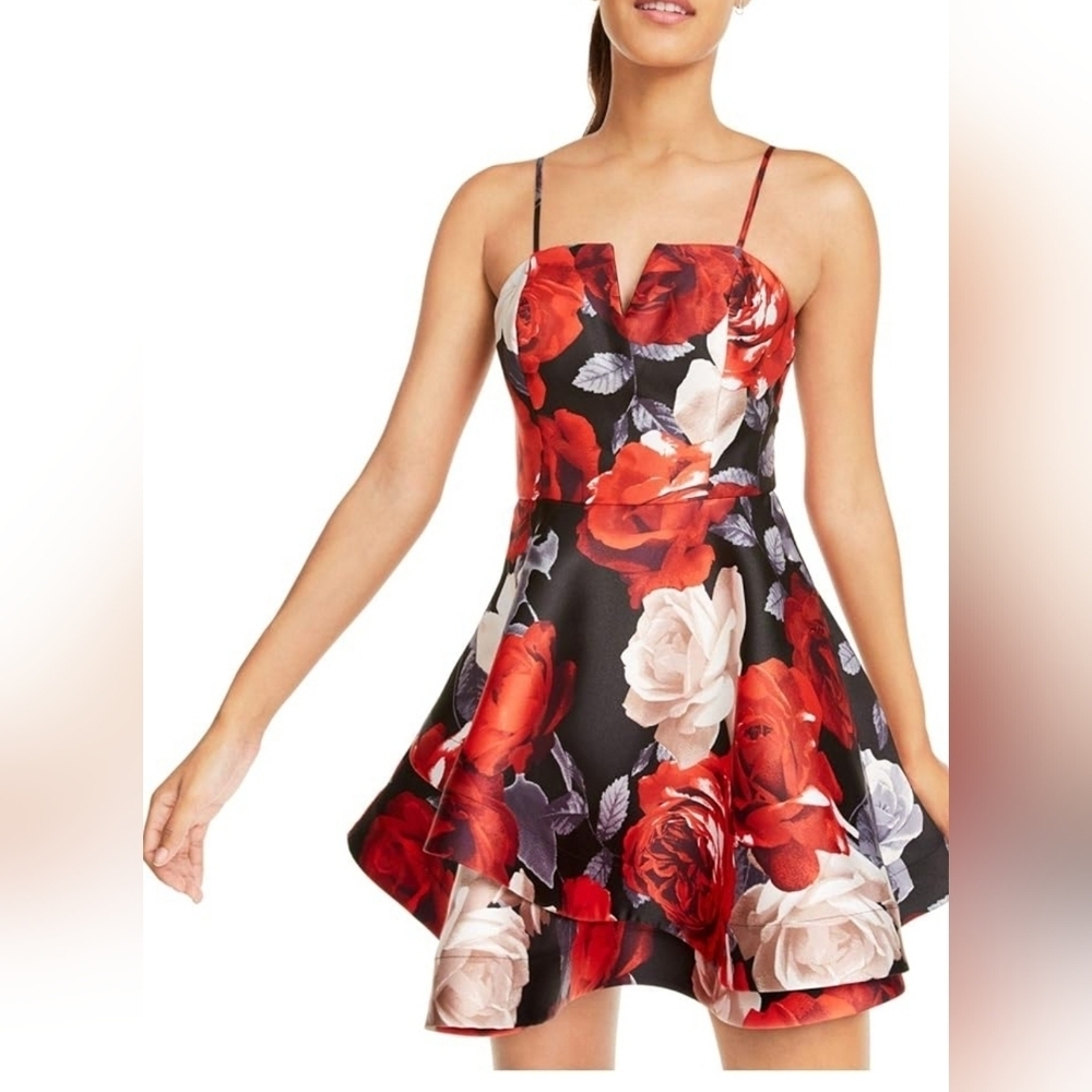 Trixxi Floral Bow Back Dress Size 1 Juniors